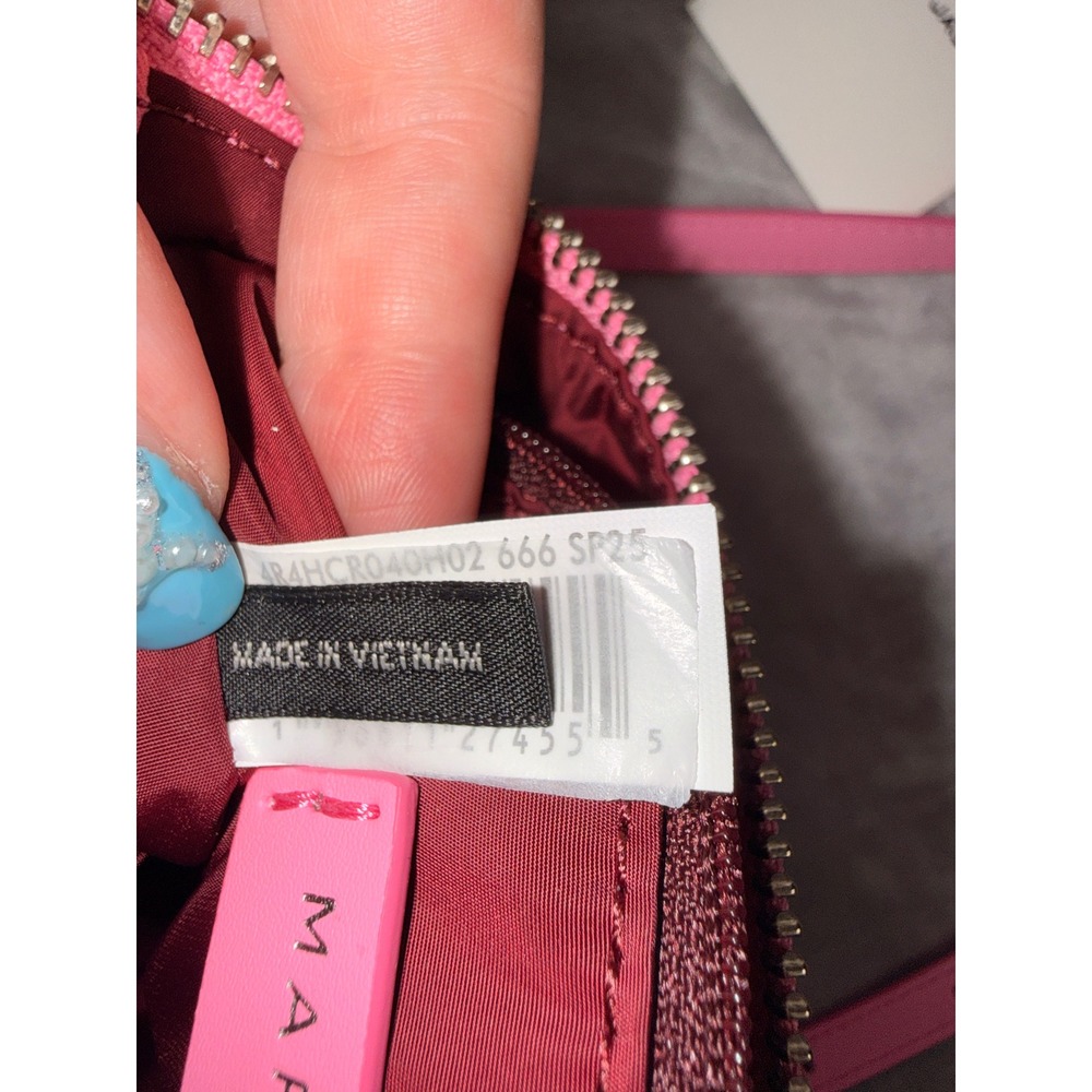 Marc Jacobs Preppy‎ Nylon Natasha Crossbody Bag Neon Pink Silver Hardware Small - Picture 9 of 10